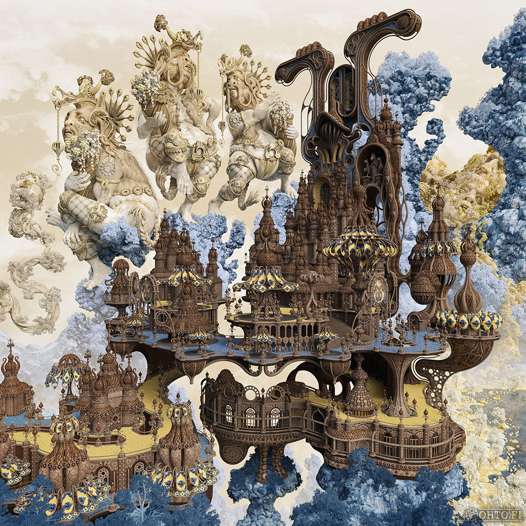 Kharkivian Chornozem Chants, a 3D-illustration of a massive monastery complex, made with 3ds Max.