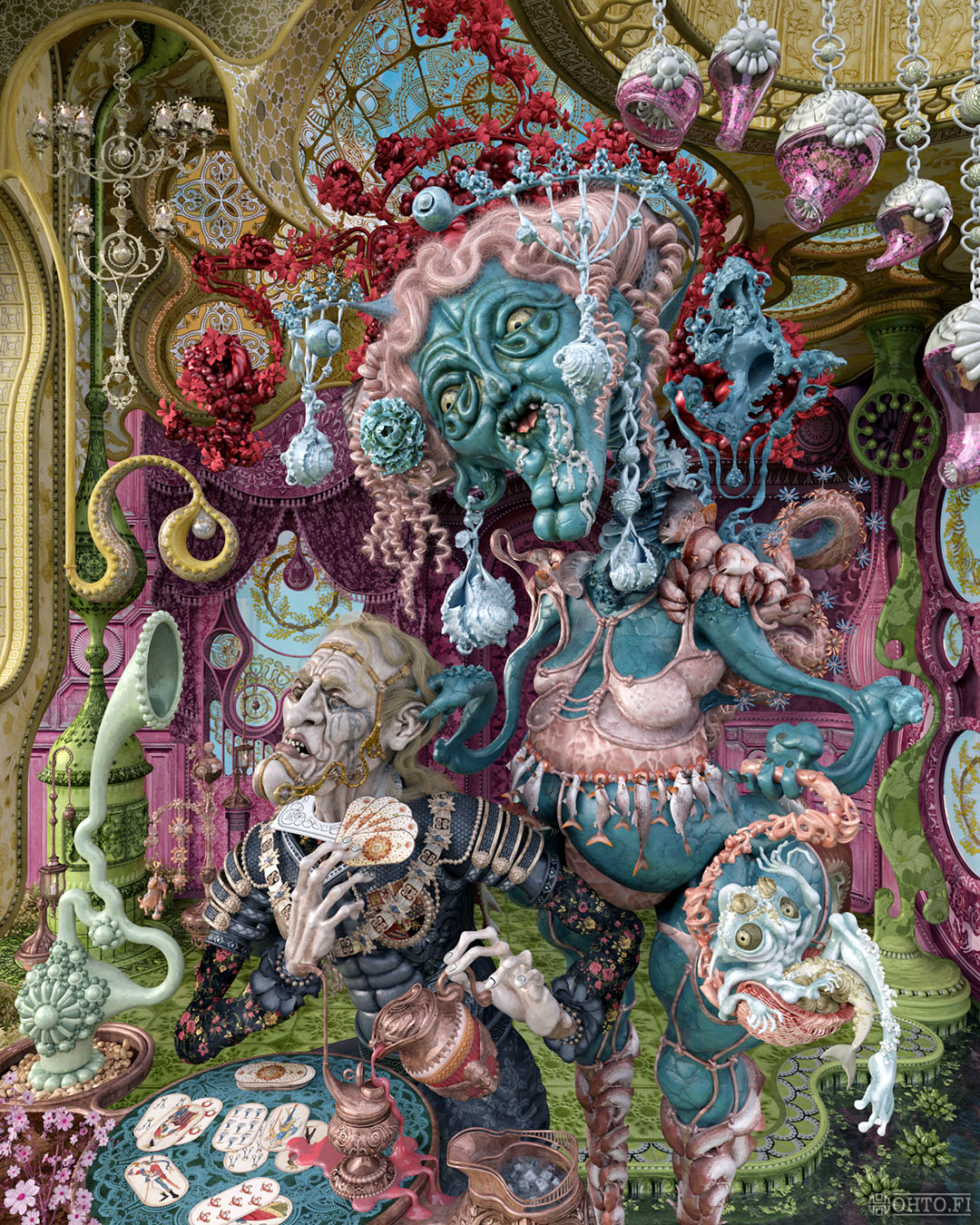 El Hechizado's Czech Chiliad, a portrait of Charles II of Spain and Marie Louise d'Orl�ans, made with 3ds Max and ZBrush.