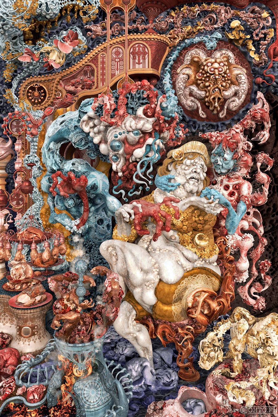 Luther's Night Eating Syndrome, a 3D-illustration about Luther's Night Eating Syndrome, made with 3ds Max and ZBrush.