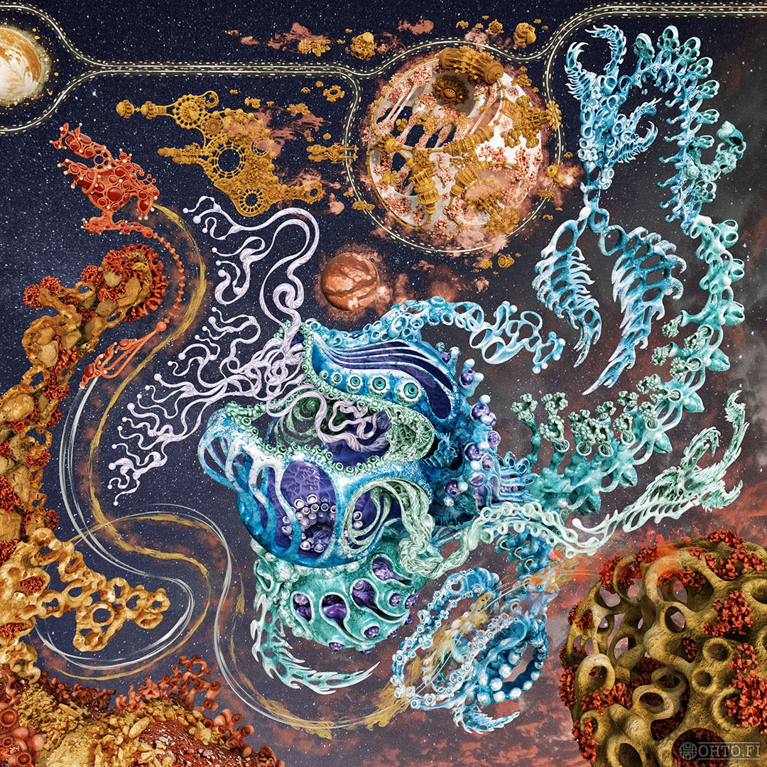 Rural Space Fishing, a 3D-illustration about fishing at edge of cilization, made with 3ds Max and ZBrush.