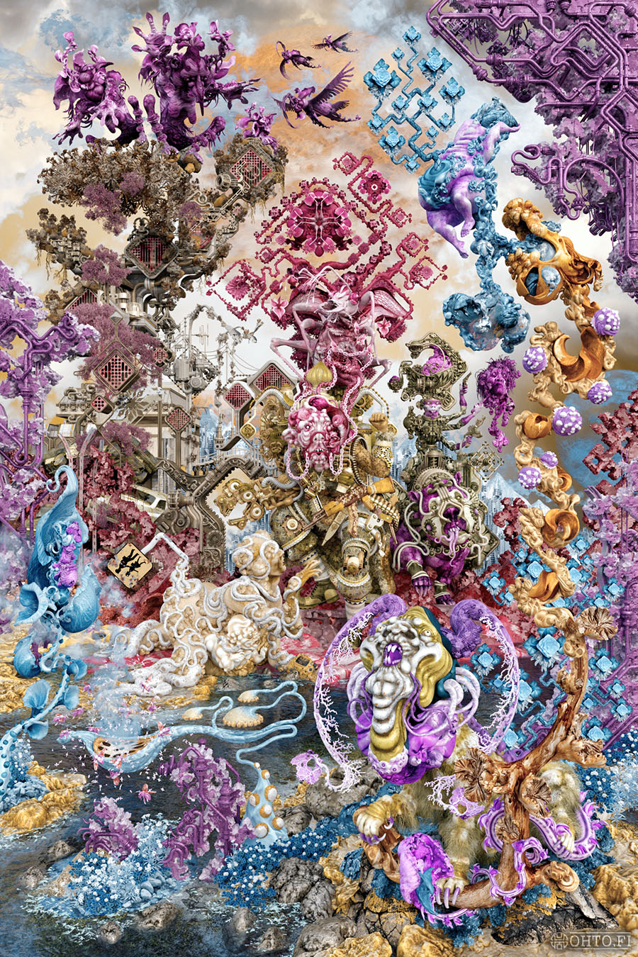 Thirty-two Hours Without a Bite, a 3D-illustration about post-apocalyptic band of mutants, made with 3ds Max and ZBrush.